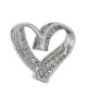 2 Row Diamond Crossover Open Heart Pendant in White Gold
